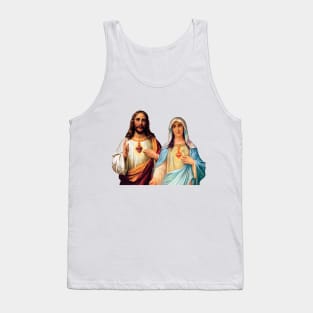 Sacred and Immaculate Heart Jesus and Mary together Tank Top